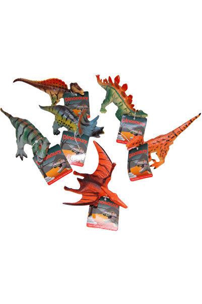 UP Int l Set 6 figurine dinozauri din cauciuc, diverse modele, 13 - 17 cm