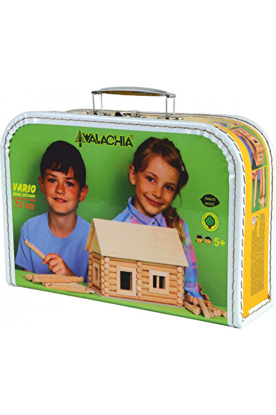 Walachia Vario Suitcase architecture construction set, 72 wooden pieces,