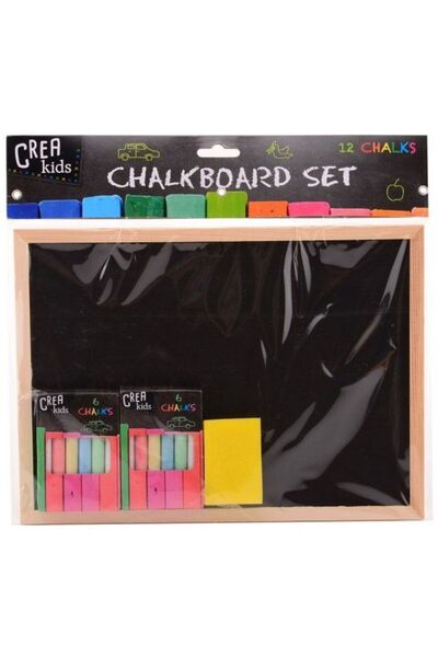 UP Int l Tablita cu rama din lemn, creta si burete, 21 x 30 cm