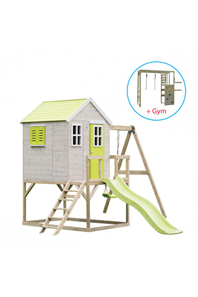 Wendi Toys Σπιτάκι κήπου Lime Lodge με τσουλήθρα, κούνια, αθλητική μονάδα, We...