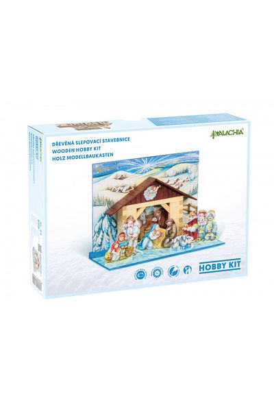 Walachia Bethlehem Nativity Architecture Building Set, 68 Wooden Pieces, Walachia