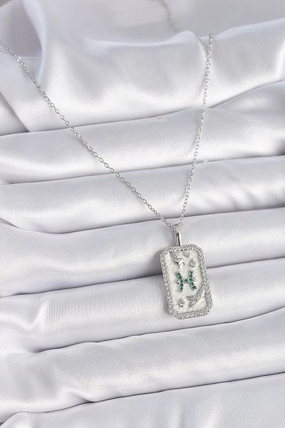 Clariss 316L Steel Silver Color Chain Pisces Zodiac Sign Zircon Stone Women's Necklace