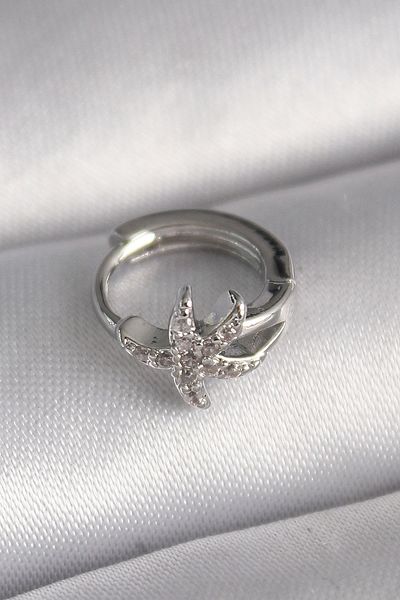 Clariss 316L Steel Silver Color Zircon Stone Starfish Model Tragus Piercing
