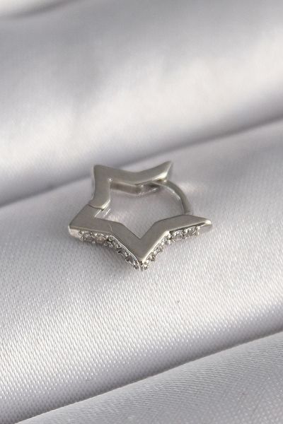 Clariss 316L Steel Silver Color Zircon Stone Detail Star Model Tragus Piercing