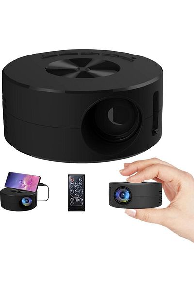 COOYA Mini Projector, Portable Movie Projector 1080P Support, 9500L Outdoor Projector (Black)