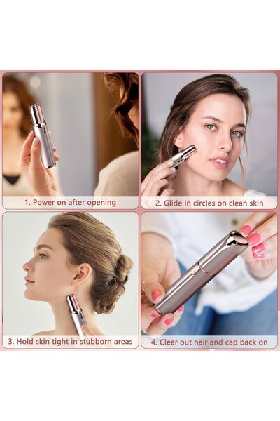 Arabest Facial Hair Remover for Women -Painless Face Shaver - Electric Hair Removal Device with Light White