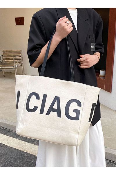 ETG Large Capacity Casual Canvas Tote Bag