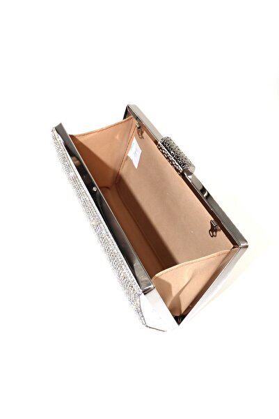 KEEBA Geantă pentru rochie de seară cu pietre argintii