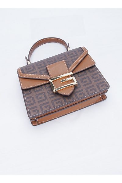 ETG Women's Classic Retro Textured Flip Hand Bag Shoulder Small Square Bag