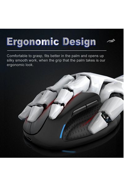 e-yooso ماوس عمودي مريح X-45 USB يدعم البلوتوث 2.4 جيجاهرتز Paw3212 بدقة 4800 نقطة في البوصة