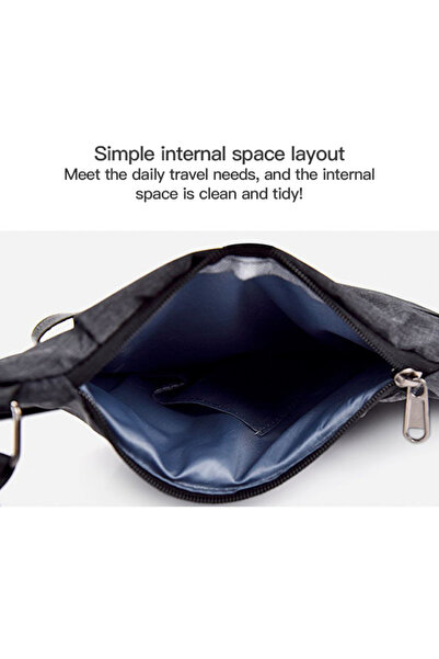 ETG Casual Waistpack, Large Capacity Nylon Waterproof Black