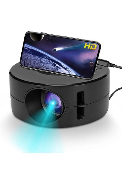 COOYA Mini Video Projector, Portable LED Projector, Home Theater Movie Projector, Support Mobile Power