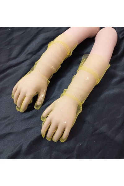 es moda shop Baby Bella Female Child Long Gauze Gloves Yellow