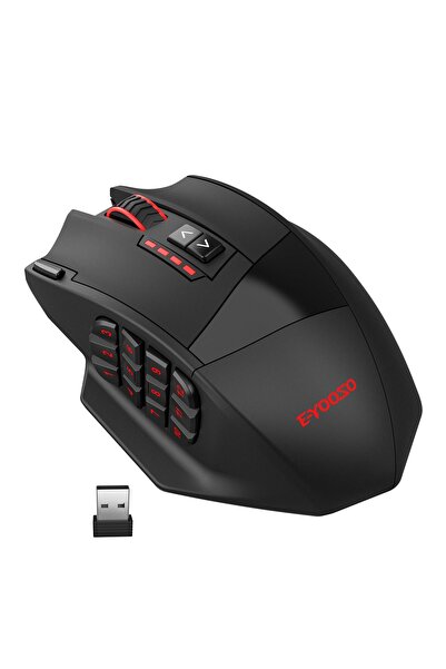 e-yooso ماوس ألعاب لاسلكي USB X-33 RGB، 16000 نقطة في البوصة، 16 زرًا، فأرة ب...