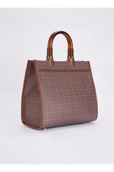 ETG Classic Vintage Brown Handheld Tote Bag