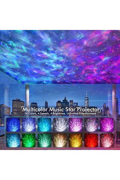 COOYA Galaxy Projector for Room with White Noise, Bluetooth Speaker, Timer and Remote, Room Decor