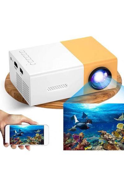 COOYA Mini Portable Projector, 1080P Full HD Compatible with HDMI, USB, Audio, TF Card, AV