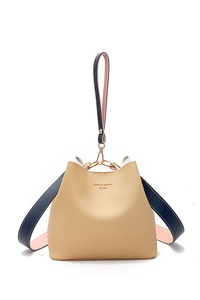 ETG Women's PU Casual Simple Shoulder Crossbody Bag Bucket Bag