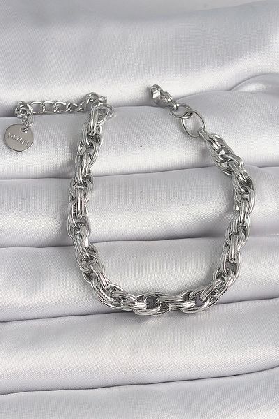 Clariss 316L Steel Silver Color Thin Chain Model Women's Bracelet
