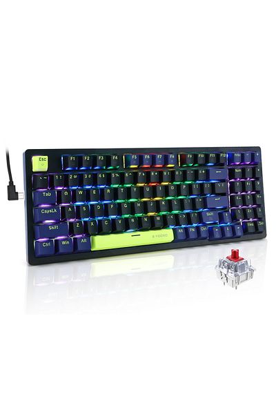 e-yooso Z-94 Mechanical Gaming Keyboard,Red Switch RGB Backlit 94 Keys Gaming Keyboard
