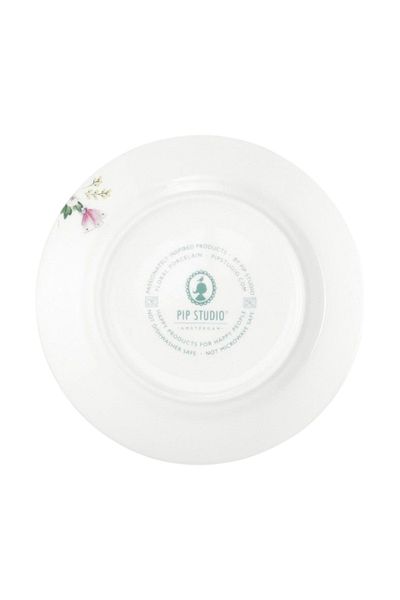 Pip Studio Porcelain plate, Pip Studio, Khaki, 21 cm, Blushing Birds collection