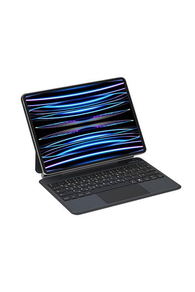 FlashHawk Arabic English Wireless Magic Keyboard for iPad Pro 11-inch, iPad Air 4/5 10.9-inch Black