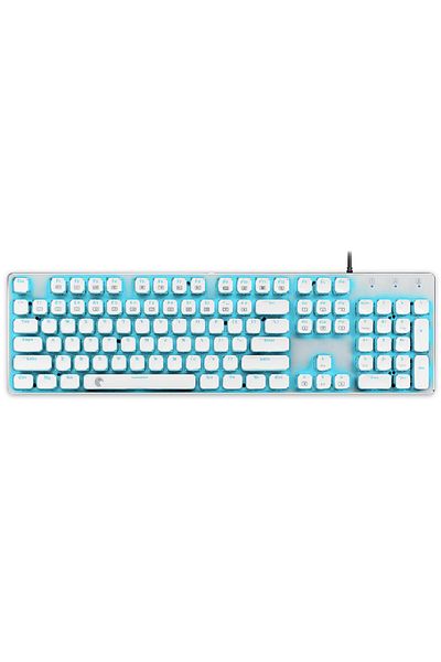 e-yooso 104key Mechanical Gaming Keyboard with Blue Backlight White-Brown Switches