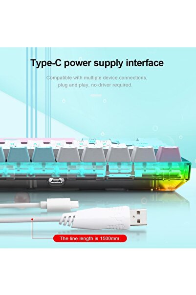 e-yooso Z-11T Mechanical Keyboard,Blue Switches Mechanical Gaming Keyboard with RGB Backlight