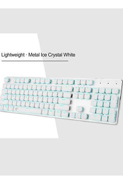 e-yooso 104key Mechanical Gaming Keyboard with Blue Backlight White-Brown Switches