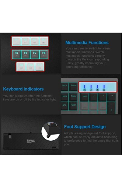 e-yooso Z-14 Mechanical Gaming Wired Keyboard,104 Key Blue Switch Full-Size Computer Keyboards