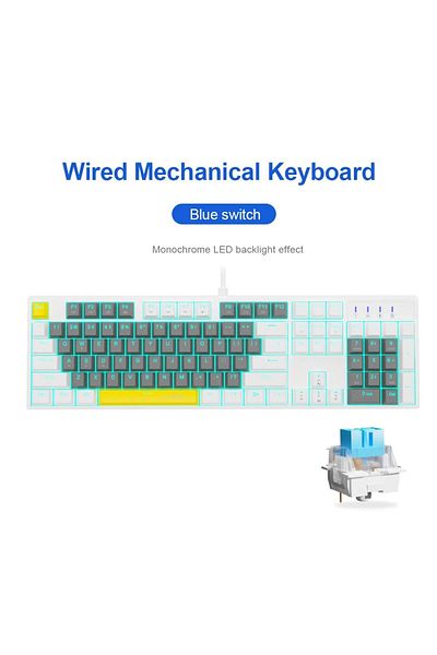 e-yooso Z-14 Mechanical Gaming Wired Keyboard,104 Key Blue Switch Full-Size Computer Keyboards