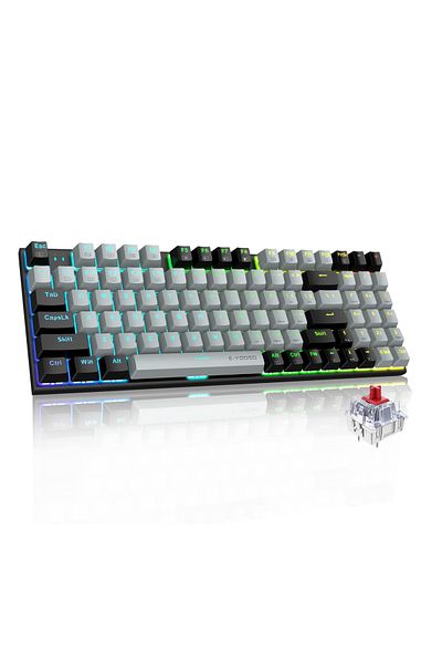 e-yooso 94 keys Gasket Mechanical Keyboard, Wired Red Switch Gaming Keyboard with Number Pad