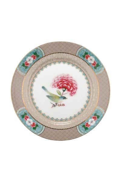 Pip Studio Porcelain plate, Pip Studio, Khaki, 17 cm, Blushing Birds collection