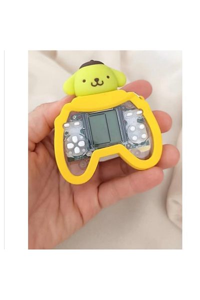 Happystore Breloc din silicon Sanrio Pompompurin Mini Game Tetris Oyun Consolă Breloc