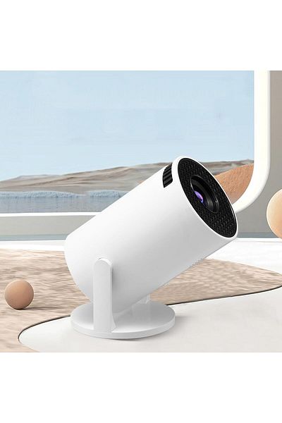 COOYA Smart Mini Projector with Bluetooth, 1080P Full HD Portable Projector 270° Adjustable, White