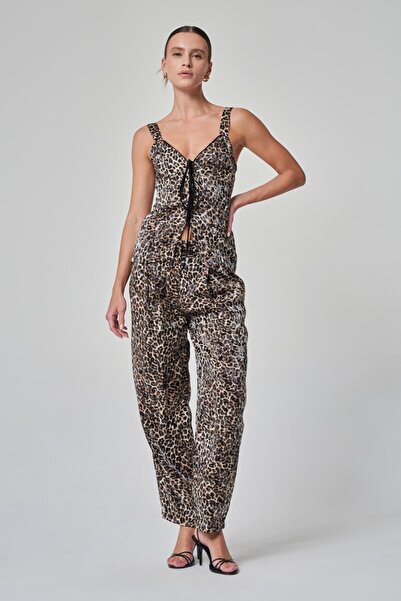 UTOPIAN Pile Detaylı Leopar Pantolon