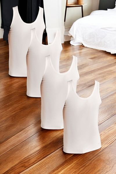 Kom Men's Modal Fabric Lycra 4-Piece Undershirt Qkksotktm.4