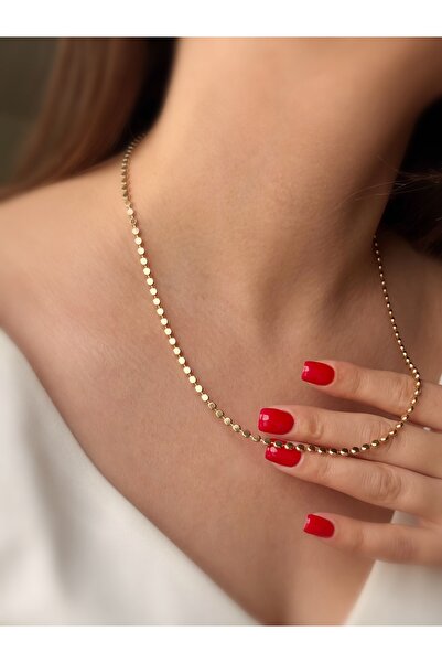 Soles 18 Ayar altın rengi rose Çelik zincir