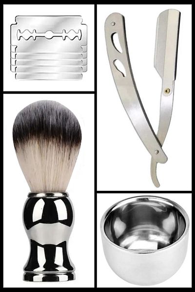 JUDAS Qualis U3 Full Metal Razor F10 Brush Bowl 5 Pieces of Sheets