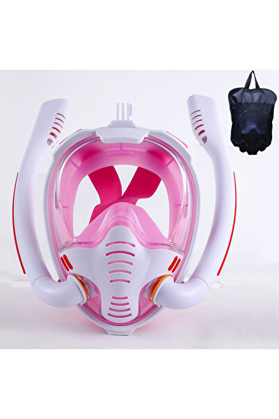 Choice قناع غطس أبيض وردي صغير/متوسط، قناع غوص كامل الجفاف من السيليكون، قناع...