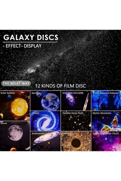 COOYA Planetarium Galaxy Projector, 12 in 1, 12 Film Discs, 360° Rotation, 4K Galaxy Night Sky Light