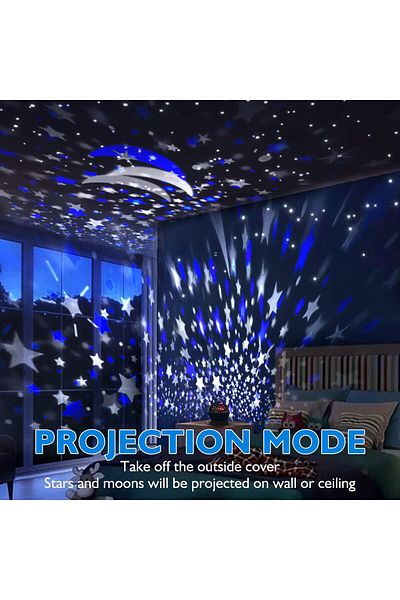 COOYA Kids Nebula Star Projector, 360 Degree Rotation, 4 LED Bulbs 12 Light Color Changing & USB Cable