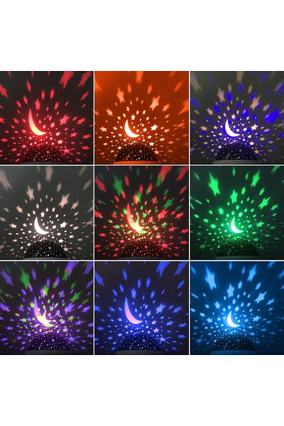 COOYA Kids Star Projector, with 4 LED Bulbs, 12 Color Changing Lights, 360° Rotation, USB Powered