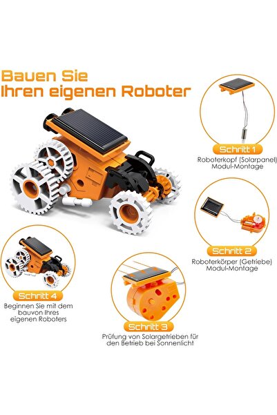 ACELIFE 7'si 1 Arada Güneş Enerjili Robot Kiti, 8-12 Yaş Çocuklar İçin STEM Eğitim Oyuncağı, Yapı Kiti