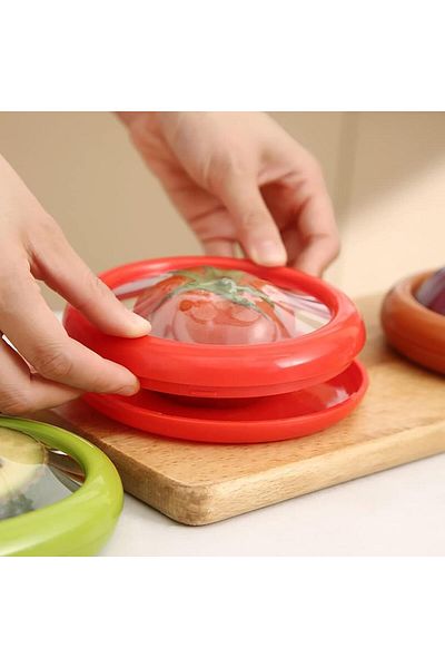 COOYA 4pcs Avocado Saver and Tomato Holder,Reusable Storage Containers for Fridge,Ideal for Garlic, Onions