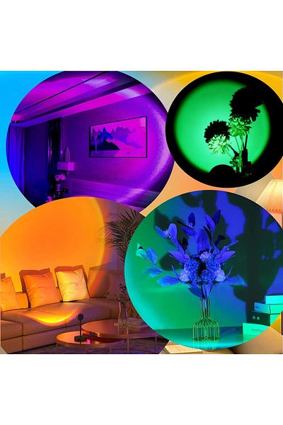 COOYA Sunset Lamp Projection, 16 Colors, with Remote Control, 360 Degree Rotation LED, with Fade Mode