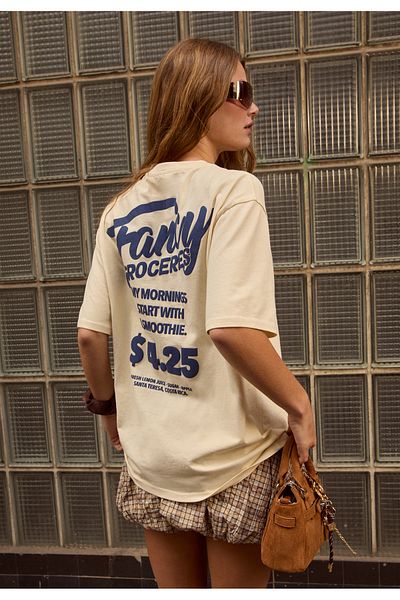 Stradivarius Oversize heavy cotton printed T-shirt