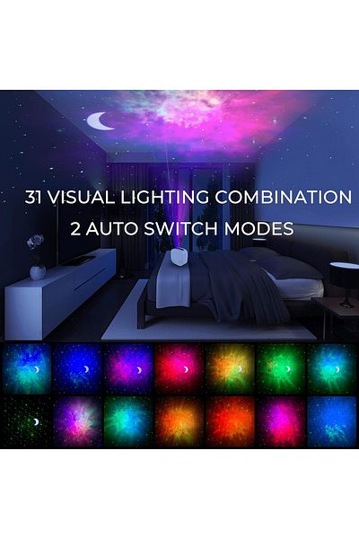 COOYA 3 in 1 Starlight Projector, Nebula Cloud Lighting for Bedroom, Room Decor with Remote Control, White