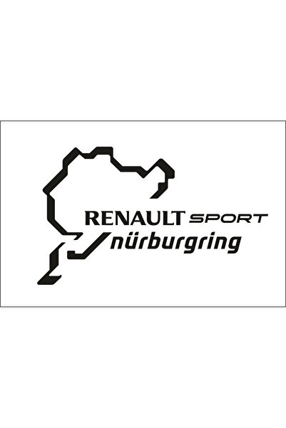 Oto Sticker Renault Sport Nürburgring Pist Silüet Sticker 15x7 Cm