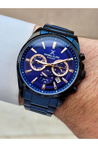Daniel Klein ساعة يد وظيفية للرجال بسلك فولاذي
